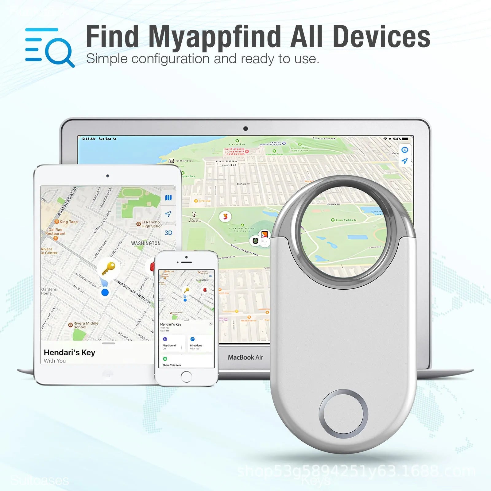 Black and white GPS anti-lost tracking device with USB charging port