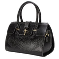 Women's vintage oval crossbody bag in genuine leather with organised interior compartments
