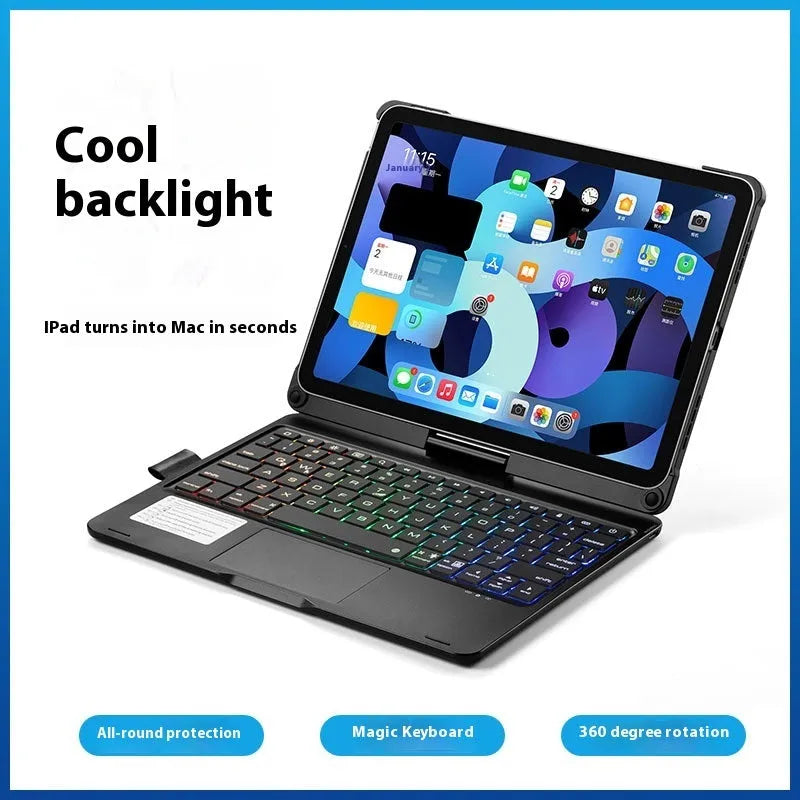 Miaocontrol 360 rotating Bluetooth keyboard for Apple iPad Pro and iPad Air tablets in black, rose gold or silver