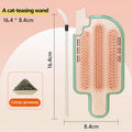 Ice cream shaped cat grooming toy with mint ball or feather attachment for scratching and play