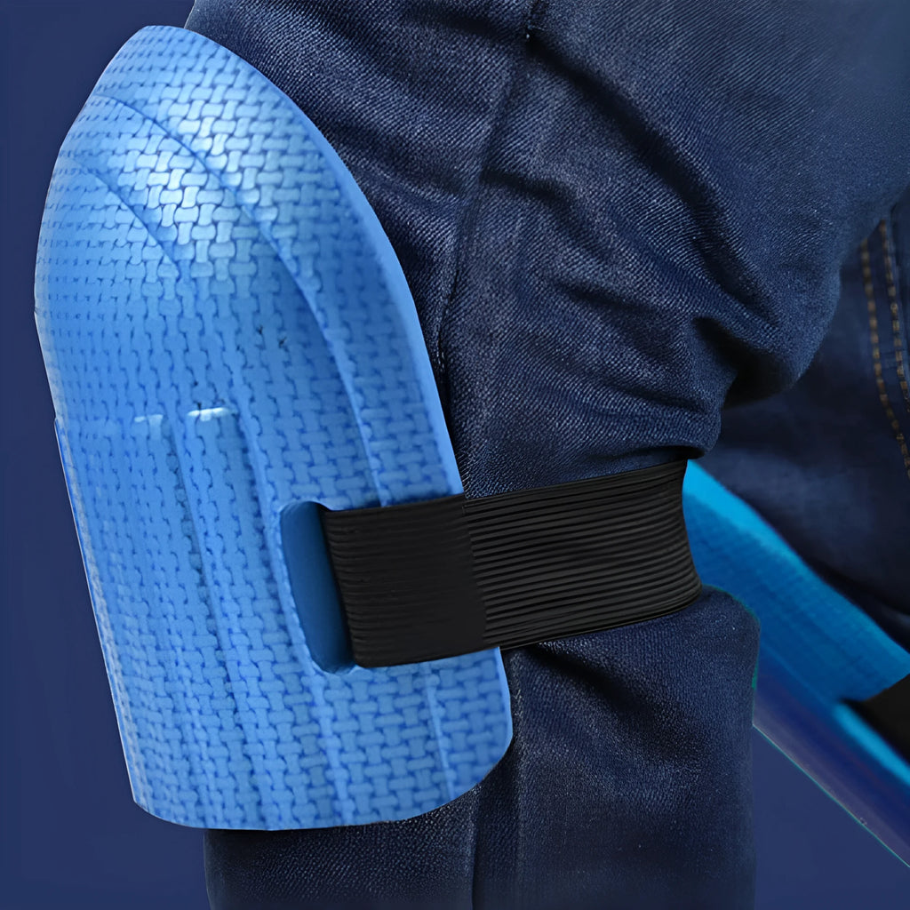 Pair of thick foam kneepads in various colours for construction and auto repair work.