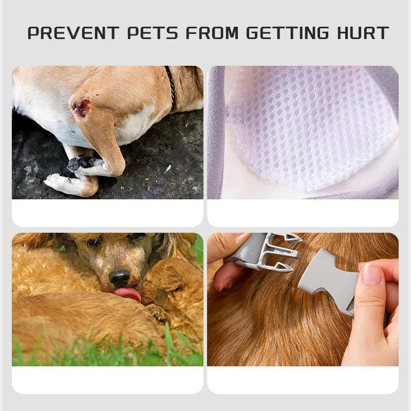 Adjustable dog knee protector with extra-thick elbow padding and coordinating scarf in blue colour