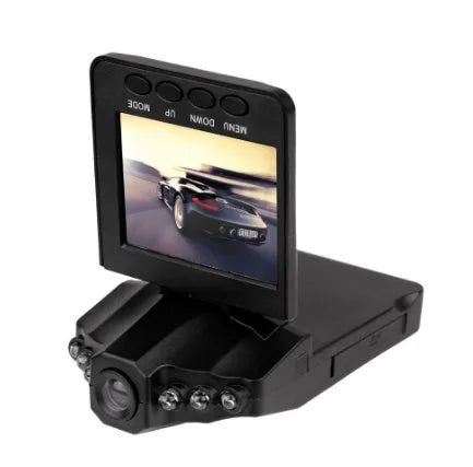 H198 HD car dash cam recorder with six infrared lights around lens and 2.4-inch screen