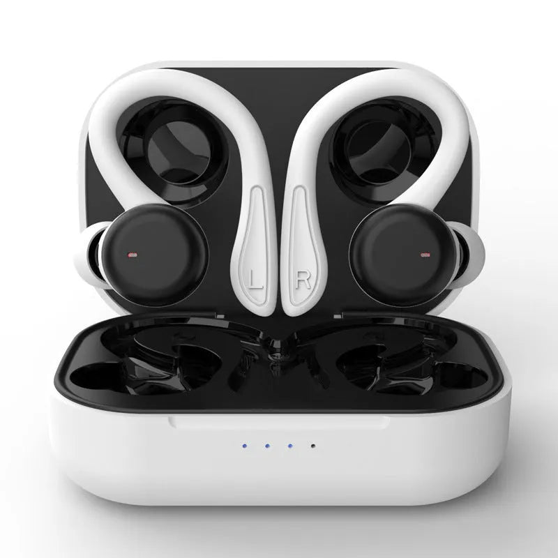 Noise-cancelling true wireless sports headphones with removable ear hooks in five colours
