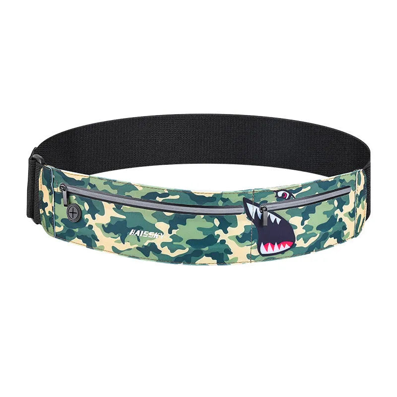 Unisex 8-inch waterproof waist bag in camouflage crocodile colour for outdoor sports