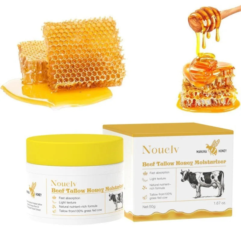 50g jar of honey tallow moisturising cream for dry and combination skin hydration