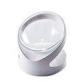 White elevated plastic cat bowl with anti-vomit tilt design