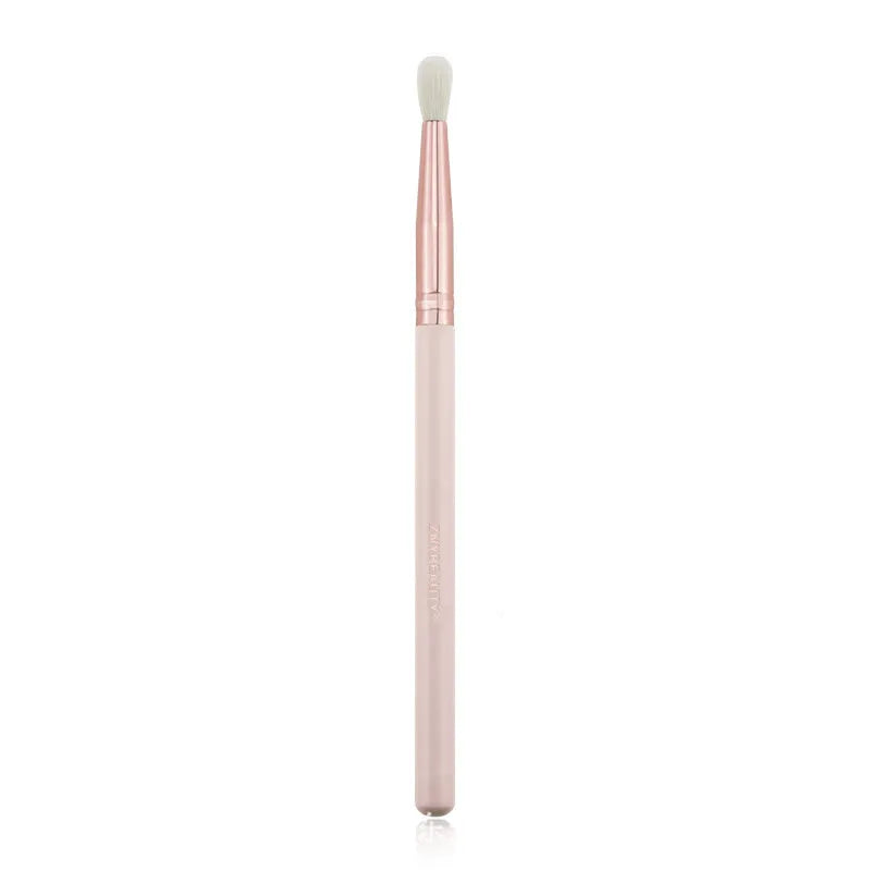 26 pink makeup brushes with wooden handles in PU storage bag