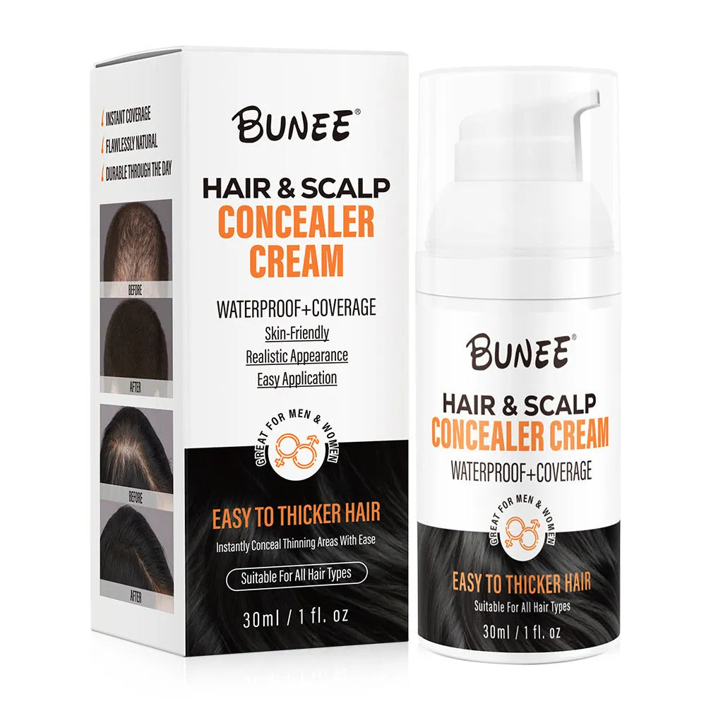 30 ml container of dense scalp concealer pomade for covering thinning hair.