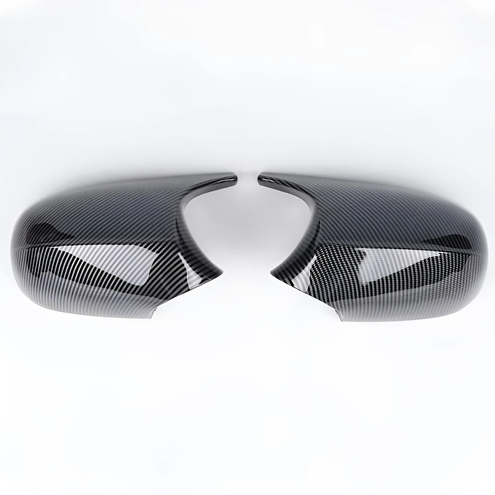 Pair of black ABS plastic rearview mirror shells for BMW E90 3 Series replacement