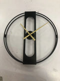 Large round metal wall clock with 50cm diameter in black or gold finish