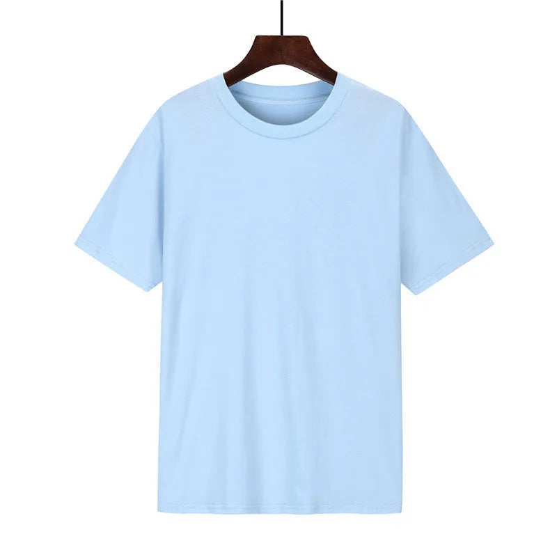 Black cotton T-shirt for men with loose-fitting short sleeves and printed design