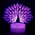 Acrylic 3D touch USB table lamp with colourful LED effects and crack base design