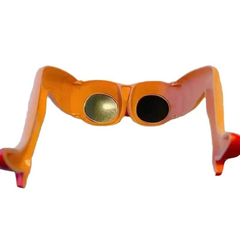 Orange oversized personality sunglasses with plastic frame, shown from front.