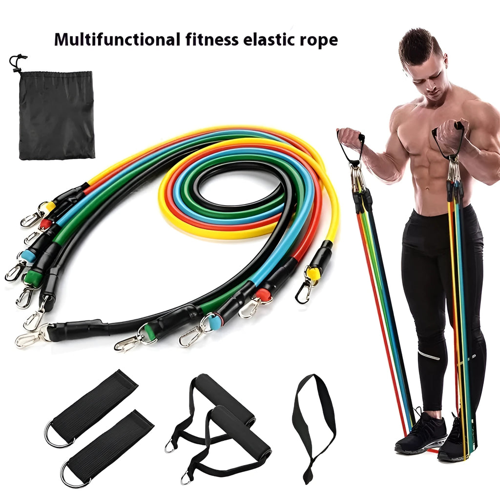 Door sports pulling rope set with big and small hook options in ABS material for home fitness training