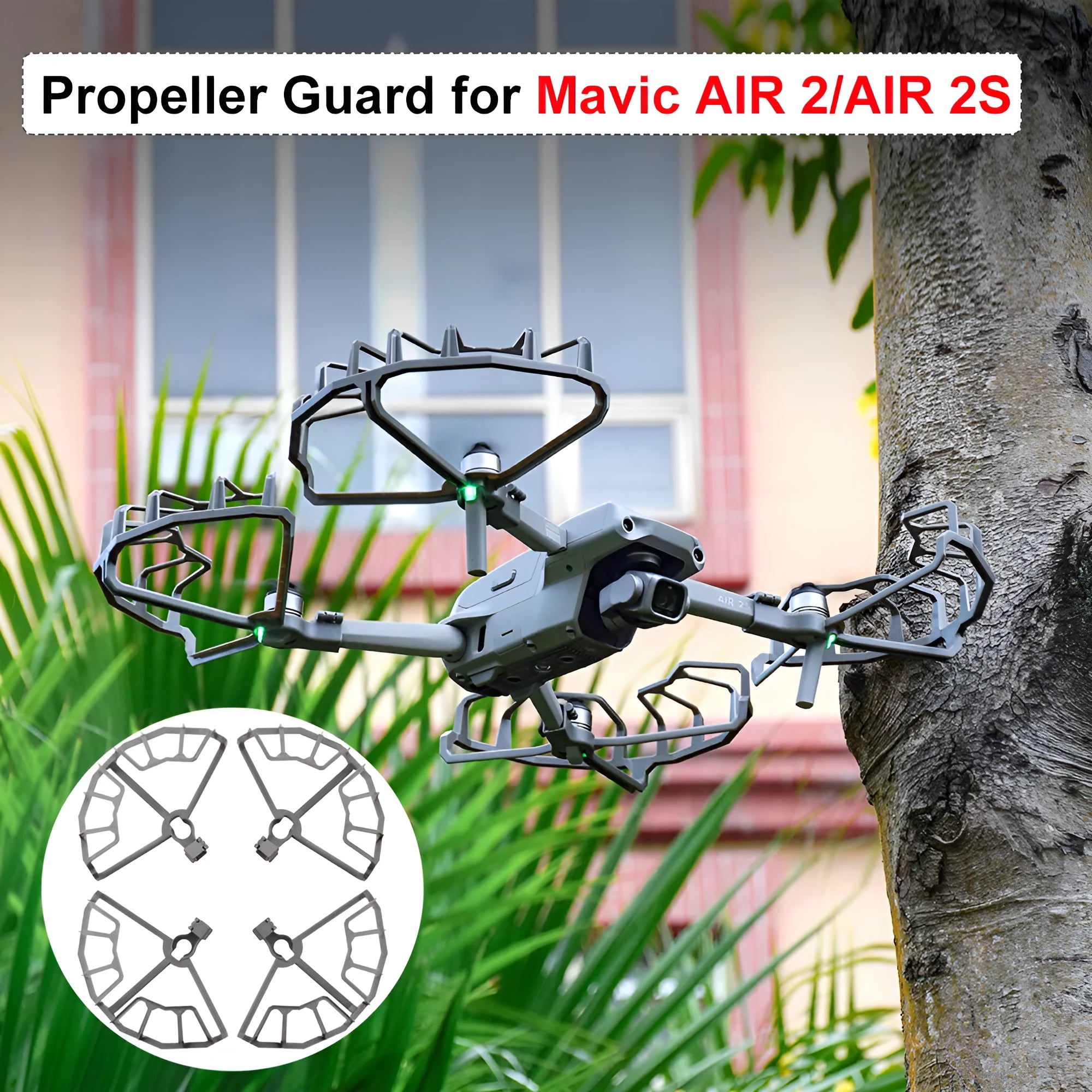 Grey ABS plastic propeller guard ring for DJI Mavic Air 2 and Air 2S drones.
