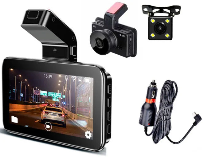 3 inch car DVR dash camera with dual lens for front and rear vehicle recording