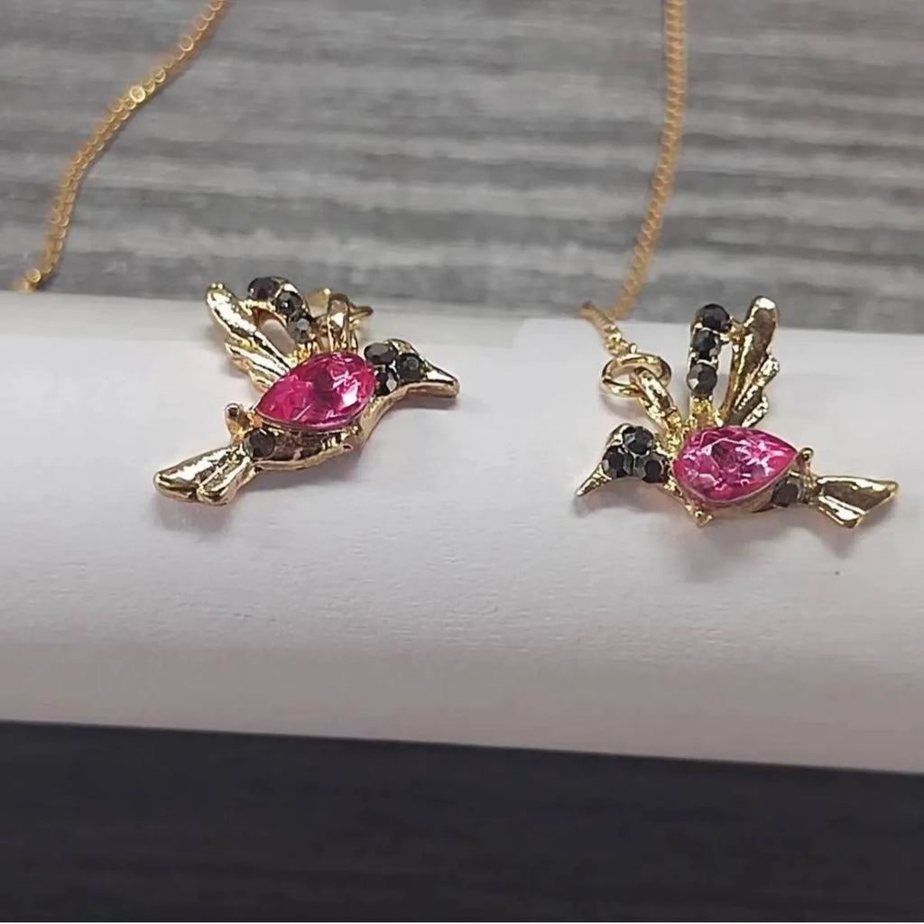 Bird hanging long drop earrings with mixed zirconium wings in alloy material