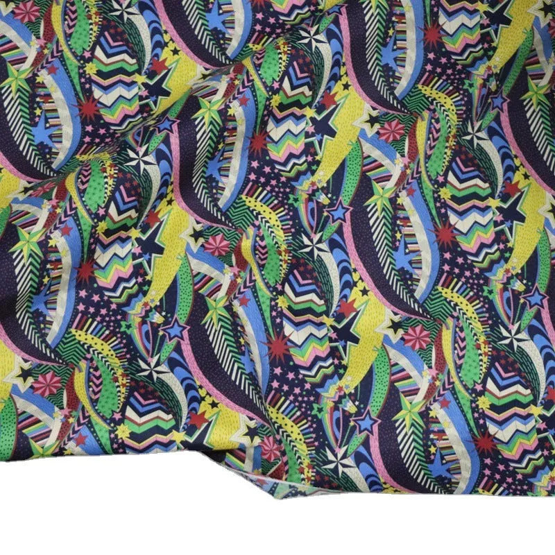 Blue floral digital print on 145cm wide 100% cotton fabric