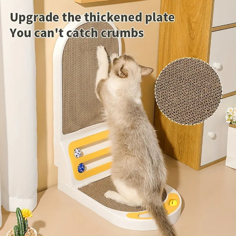 L-shape cat scratching board with sisal scratching surface and carpet base