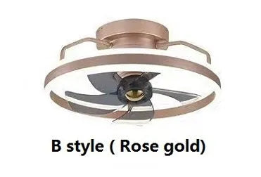 Modern simple style ceiling fan lamp with integrated light and five blades.