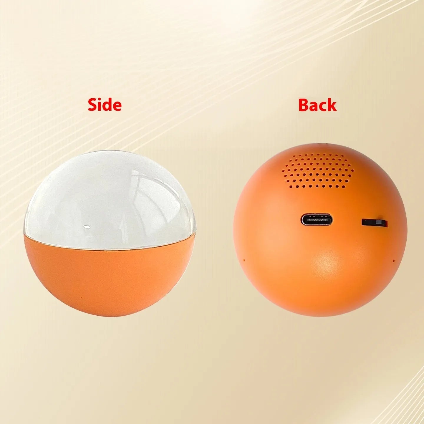 Compact electronic ball video player with round screen and wheel control in multiple colour options