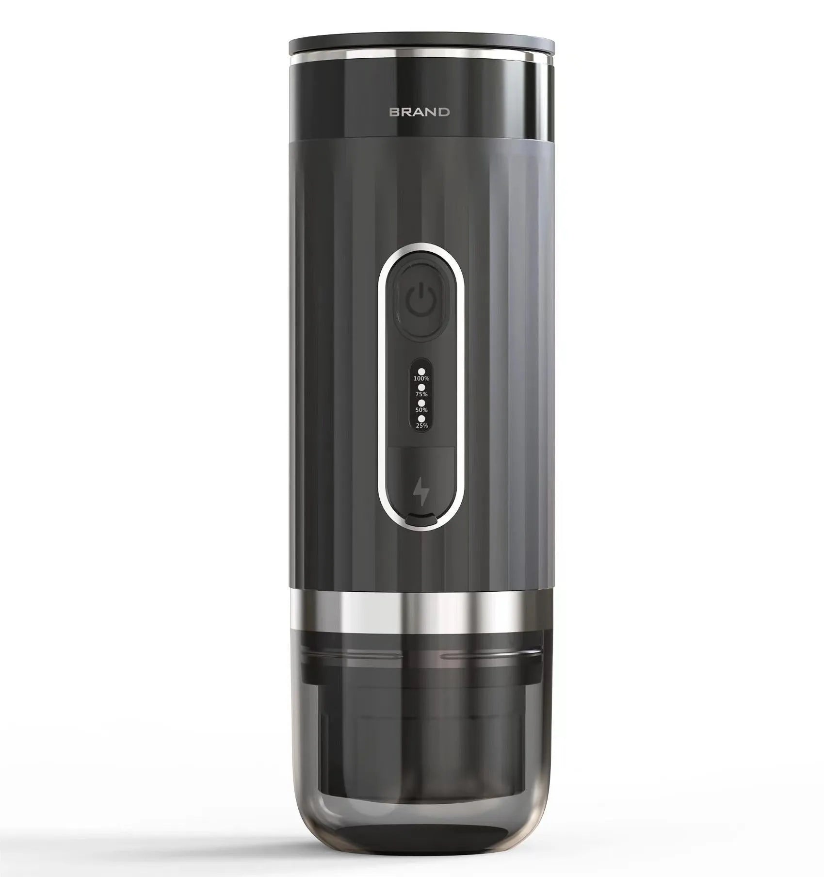 Black portable coffee machine for car use and camping with K CUP capsules