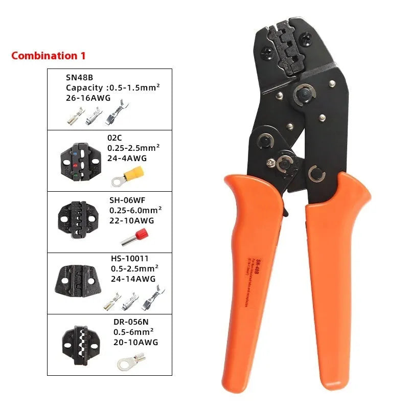 SN-48B portable multi-wrench jaw terminal crimping pliers combination set with wire crimpers