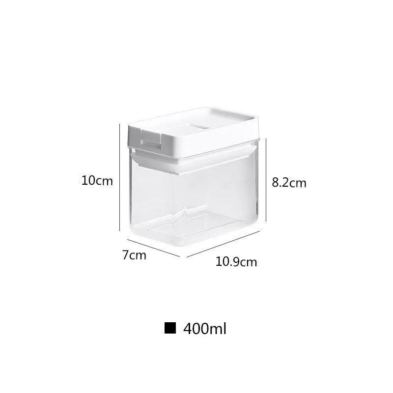 Transparent white plastic storage container for whole grains with 400ml capacity