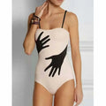 Women's one-piece bikini swimsuit in polyester fabric for beach swimming