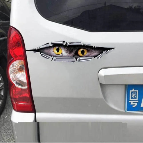 3D Tiger Eye and Eagle Eye pattern car bumper stickers on transparent PVC material