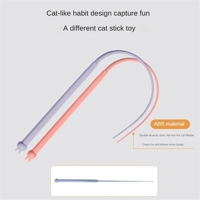 Simulated mouse tail cat toy with blue silicone tail and cat head design for interactive play