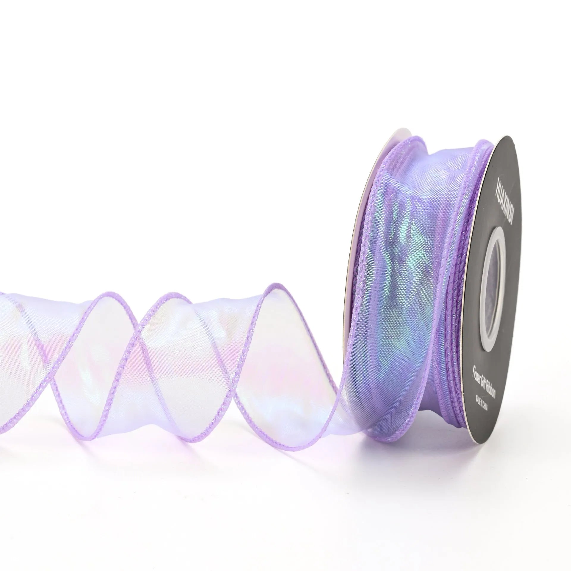 Fishtail yarn decorative ribbon in mesh material with colourful wave pattern, 4cm width