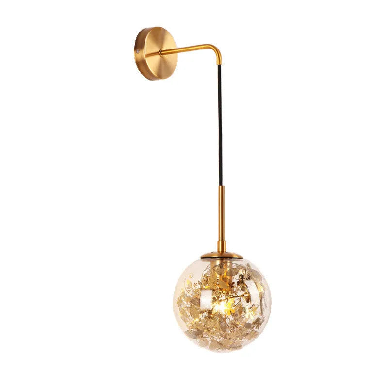 Modern glass wall lamp in golden flower or silver flower with 15cm or 20cm size options