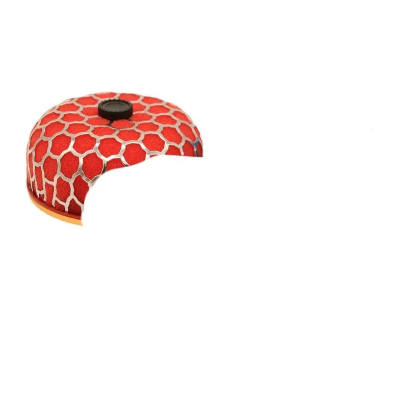 Car modification high-flow intake mushroom filter with washable sponge and aluminium base in red colour