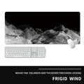 Oversized natural rubber mouse pad with thermal transfer printed cold-themed design for computer gaming desk