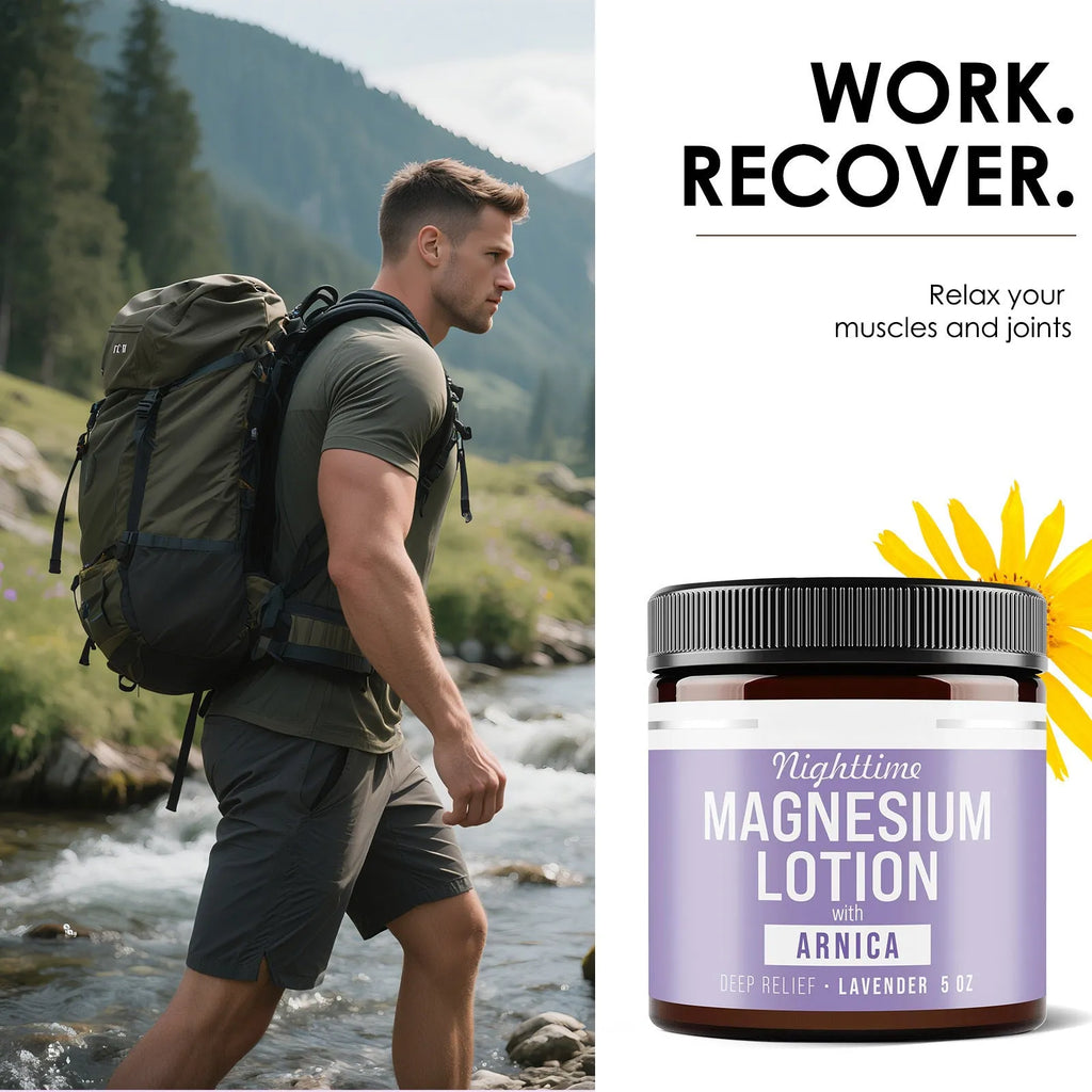 150ml tub of magnesium body butter treatment cream for moisturising and soothing skin.