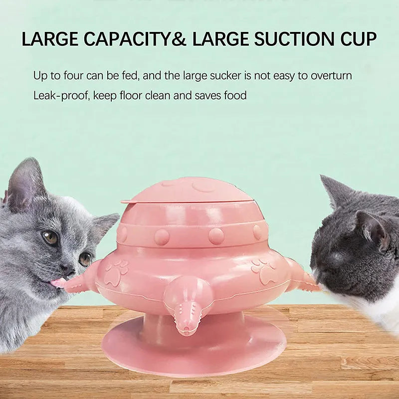 Pink silicone pet milk feeder with bionic breast design and four nursing pacifiers