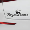 Reflective colourful crown car sticker on vehicle window, 30 by 12 cm.