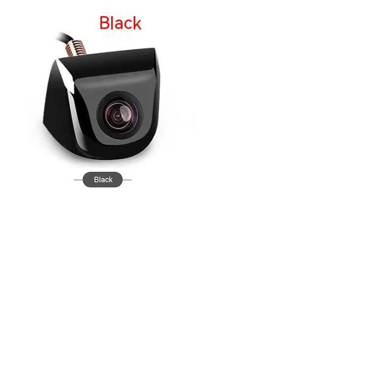 HD waterproof metal car rearview camera for night vision in black, silver, white, and chrome finishes.