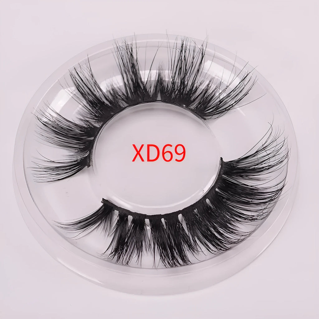5D mink false eyelashes set with hair cap and double-headed application brush
