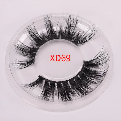 5D mink false eyelashes set with hair cap and double-headed application brush