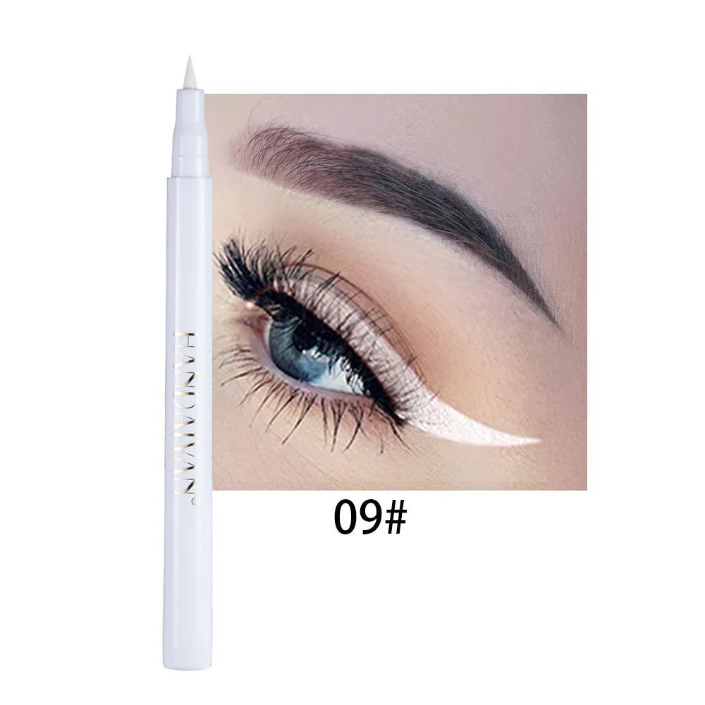 12-colour matte eyeliner set with waterproof long-lasting formula, each in 1x1x13.5cm cardboard packaging