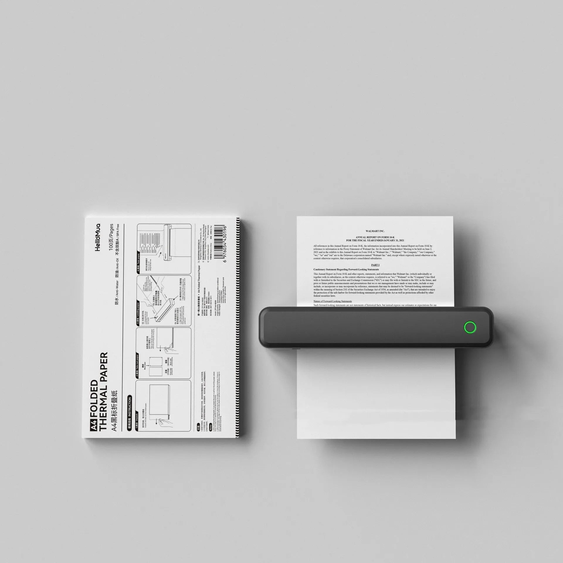 Bluetooth thermal printer for mobile drawing in compact 295mm design