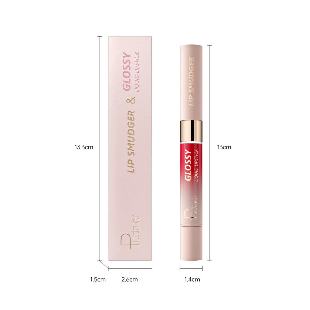 Double-headed lipstick compact with matte finish in 10 colour options
