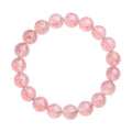 Strawberry quartz crystal bracelet with 10mm polished beads on elastic string