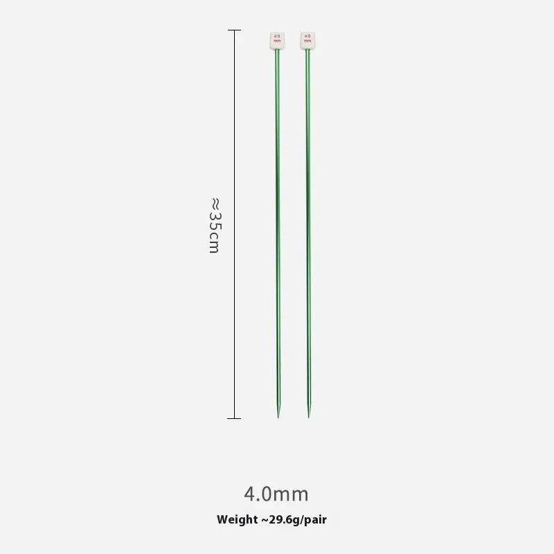 Set of lengthened crochet hooks with protective caps, showing multiple sizes from 2.0mm to 10.0mm for knitting and crochet.
