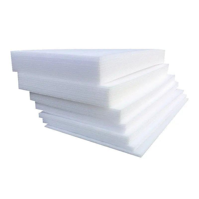 A large white EPE pearl cotton foam board showing its 200cm by 100cm dimensions and 10mm thickness.