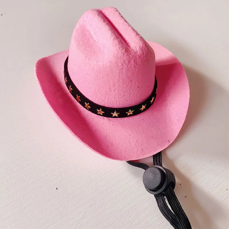 British-style brown cat cowboy hat with black ribbon on non-woven fabric