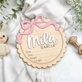 Square wooden baby room decoration ornament with space for a customised name